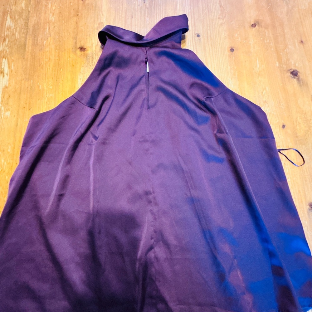 Banana Republic Deep Purple halter blouse satin look NWT XXL